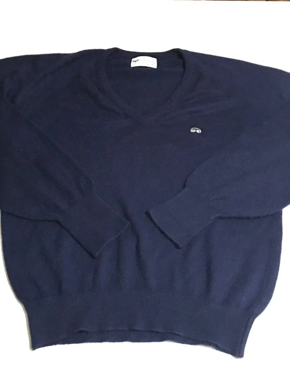 Vintage Pickering Sweater Mens Large V-Neck Golf Blue Made in USA